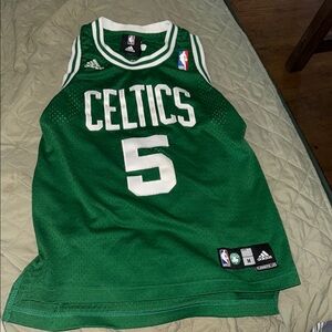 Adidas Celtics Garnett 5 Game Jersey Green White Size 10 - 12 Kids